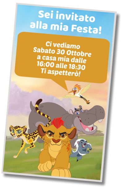 Invito di compleanno personalizzato gratis Festa di compleanno della Guardia del Leone