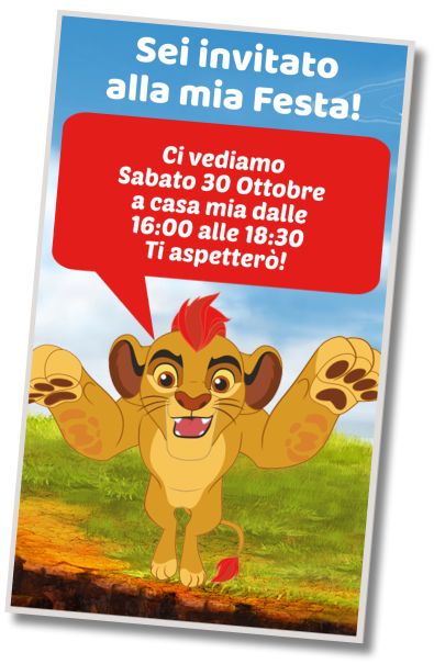 Invito di compleanno personalizzato gratis La Festa della Guardia del Leone