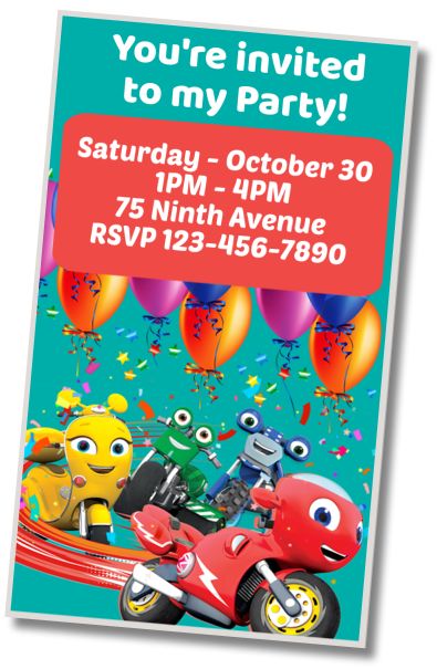 Make Virtual Invitation Ricky Zoom Theme Birthday