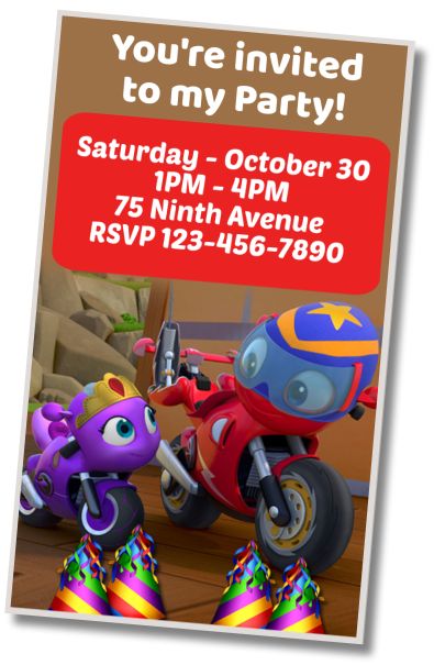 Make Virtual Invitation Ricky Zoom Costume Party