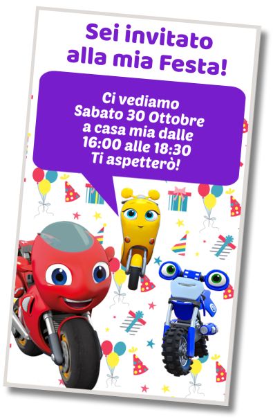 Invito Compleanno Festa a Sorpresa di Ricky Zoom