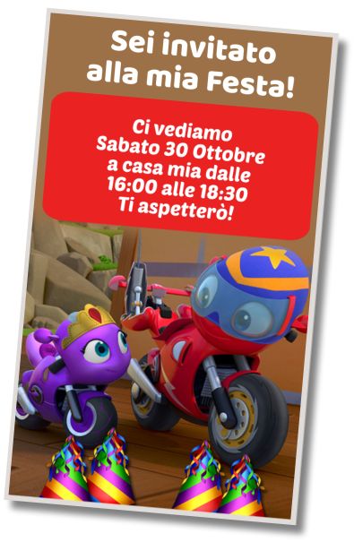 Invito Compleanno Festa in Costume di Ricky Zoom