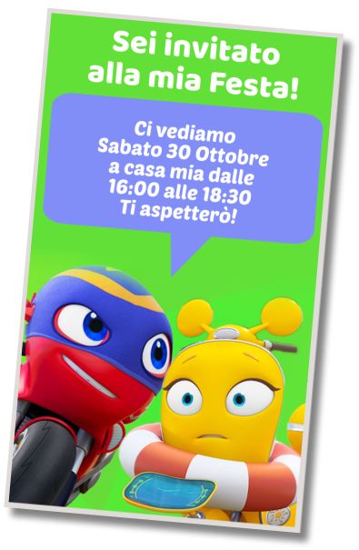 Invito Compleanno Festa in Piscina Ricky Zoom