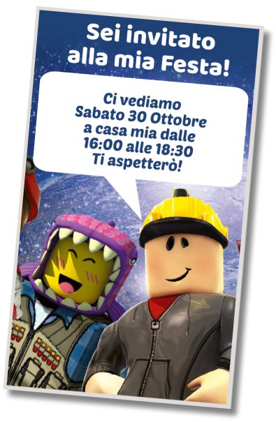 Invito di compleanno personalizzato gratis Roblox