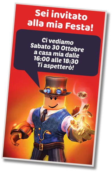 Invito di compleanno personalizzato gratis Avatar Roblox