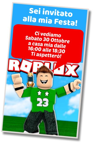 Invito di compleanno personalizzato gratis Festa Roblox