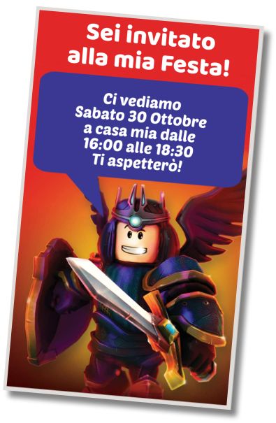 Invito di compleanno personalizzato gratis Avventura Roblox