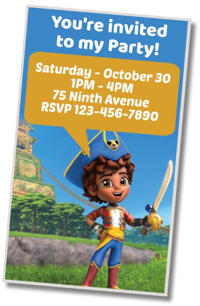Free personalized birthday invitation Birthday Santiago of the Seas