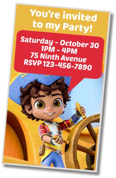 Free personalized birthday invitation Birthday Surprise Santiago of the Seas