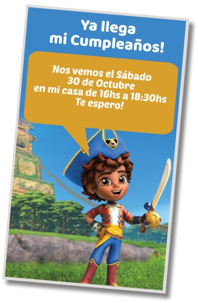 Invitación de cumpleaños personalizada gratis Cumpleaños Santiago de los mares