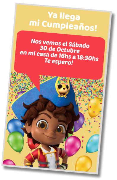 Invitación de cumpleaños personalizada gratis Fiesta Pijamada Santiago de los mares