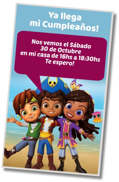 Invitación de cumpleaños personalizada gratis Saludo de Cumpleaños Santiago de los mares