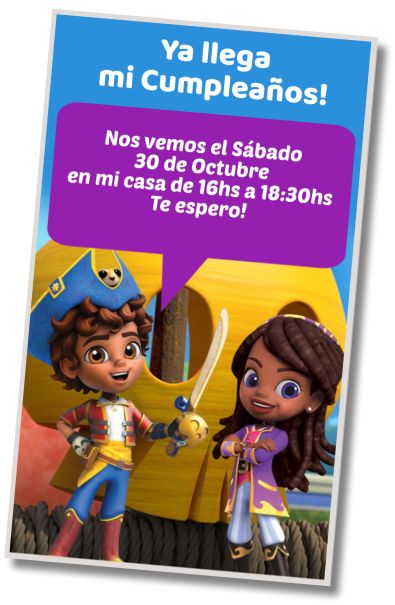 Invitación de cumpleaños personalizada gratis Fiesta de Disfraces Santiago de los Mares