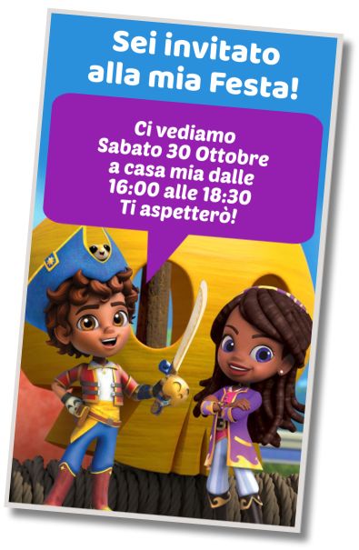 Invito di compleanno personalizzato gratuito Festa in Costume a Santiago dei Mari