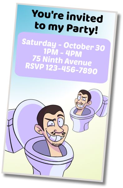 Free personalized birthday invitation Skibidi Toilet Costume Party