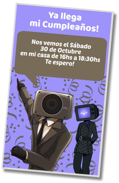 Invitación de cumpleaños personalizada gratis Cumpleaños Temático Skibidi Toilet