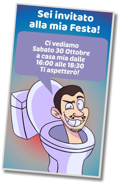 Invito di compleanno personalizzato gratis Compleanno Skibidi Toilet