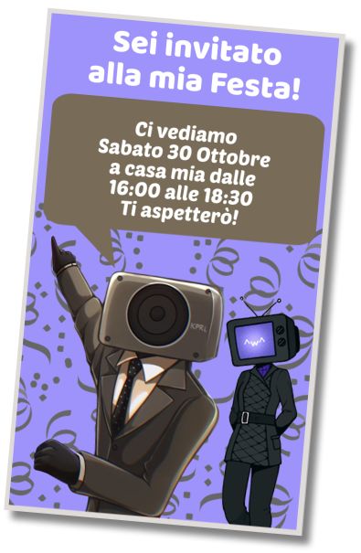 Invito di compleanno personalizzato gratis Compleanno a Tema Skibidi Toilet