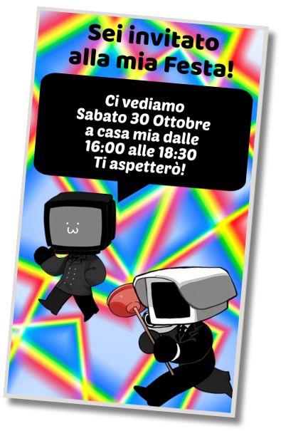 Invito di compleanno personalizzato gratis Sorpresa di Compleanno Skibidi Toilet