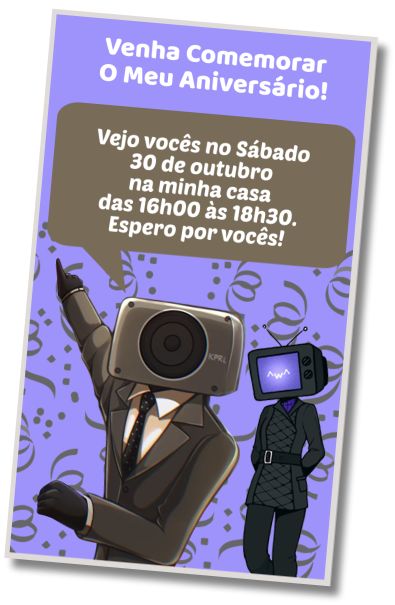 Convite de aniversário personalizado grátis Aniversário com Tema do Skibidi Toilet