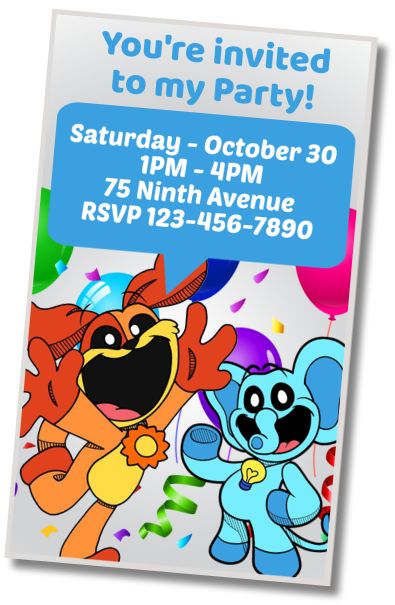 Free personalized birthday invitation Smiling Critters Birthday Greeting