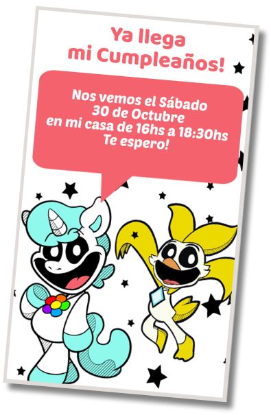 Invitación de cumpleaños personalizada gratis Fiesta Sorpresa Smiling Critters
