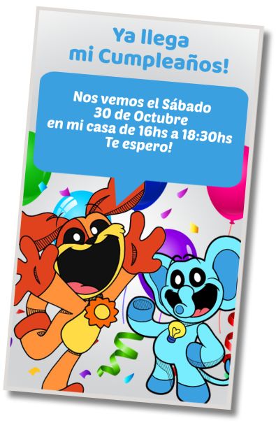 Invitación de cumpleaños personalizada gratis Saludo de Cumpleaños Smiling Critters