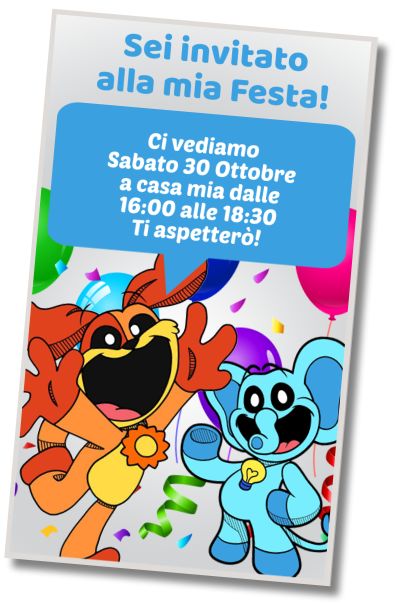 Invito di compleanno personalizzato gratis Auguri di Compleanno di Creature Sorridenti