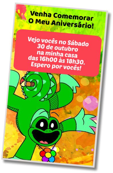 Convite de aniversário personalizado grátis Aniversário de Smiling Critters