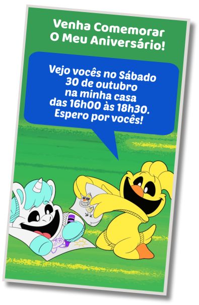 Convite de aniversário personalizado grátis Festa à Fantasia de Smiling Critters