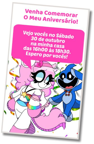 Convite de aniversário personalizado grátis Aniversário com Tema de Smiling Critters