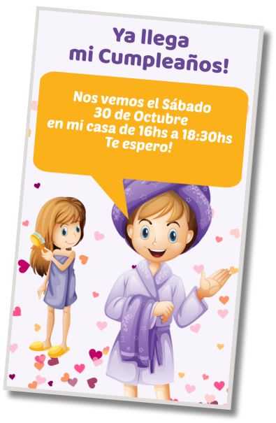 Invitación de cumpleaños personalizada gratis Saludo de Cumpleaños Día Spa