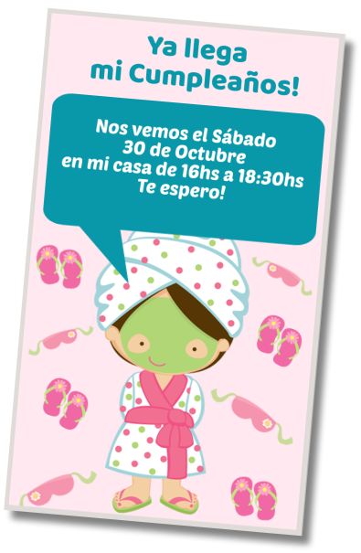 Invitación de cumpleaños personalizada gratis Cumpleaños Spa de Chicas