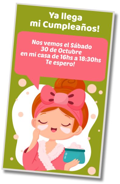 Invitación de cumpleaños personalizada gratis Karaoke Party y Spa