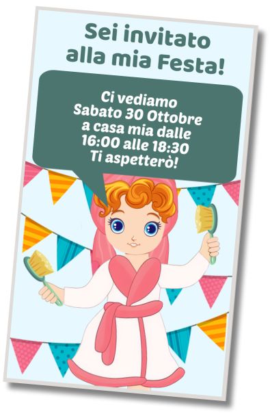 Invito di compleanno personalizzato gratis Festa in Costume Spa