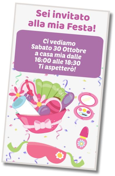 Invito di compleanno personalizzato gratis Compleanno a Tema Spa