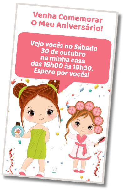 Convite de aniversário personalizado grátis Aniversário Spa