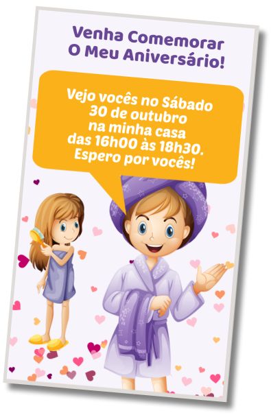 Convite de aniversário personalizado grátis Saudação de Aniversário do Dia do Spa