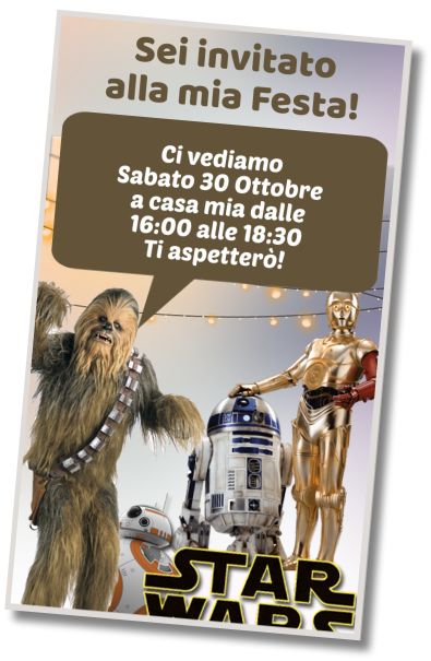 Invito di compleanno personalizzato gratis Compleanno a tema Star Wars