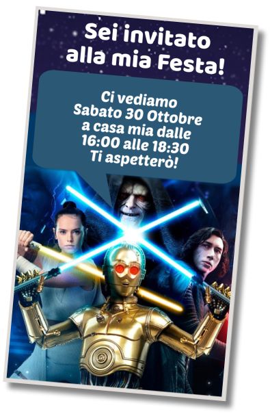 Invito di compleanno personalizzato gratis Festa in costume di Star Wars