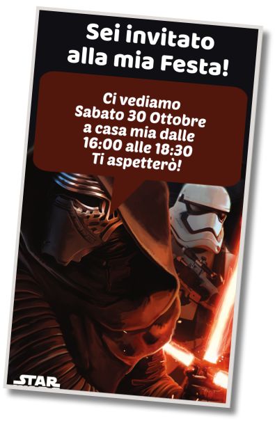 Invito di compleanno personalizzato gratis Festa di compleanno di Star Wars