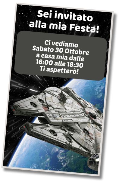 Invito di compleanno personalizzato gratis Festa del gelato di Star Wars