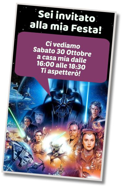 Invito di compleanno personalizzato gratis Festa in piscina di Star Wars