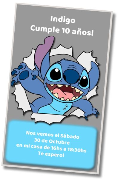 Invitación de cumpleaños personalizada gratis Invitación Stitch