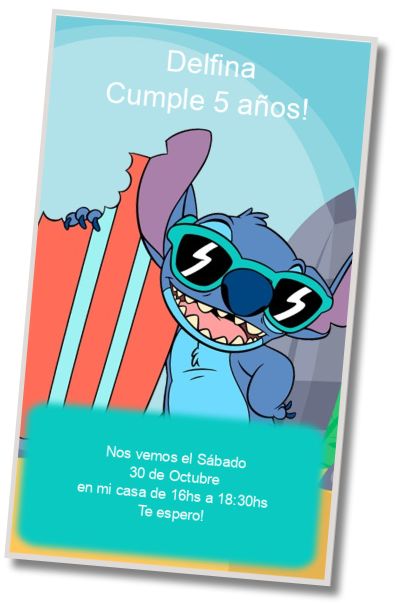 Invitación de cumpleaños personalizada gratis Tarjeta Invitación Stitch