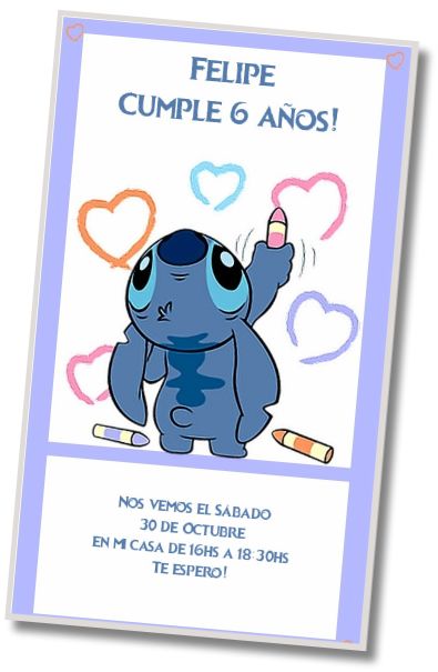Invitación de cumpleaños personalizada gratis Plantilla Stitch