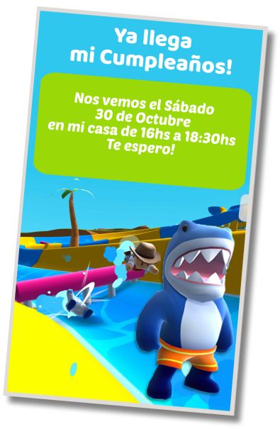Hacer Invitación Virtual Fiesta de Piscina Stumble Guys
