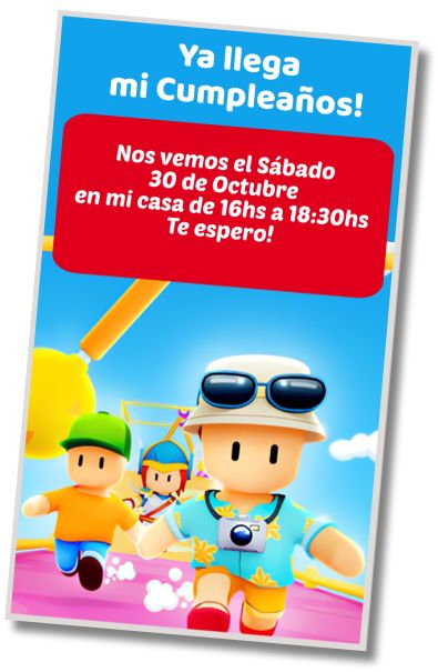 Hacer Invitación Virtual Cumpleaños Stumble Guys