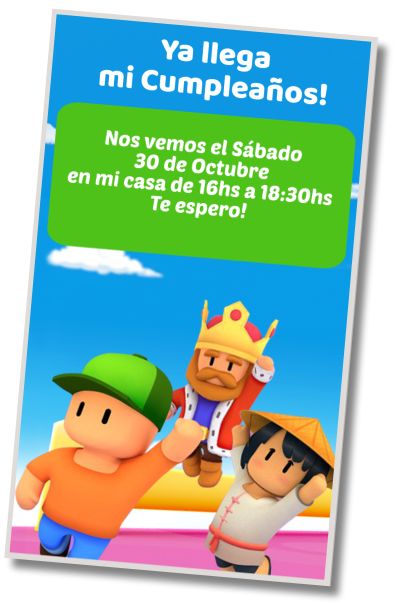 Invitación de cumpleaños personalizada gratis Saludo de Cumpleaños Stumble Guys