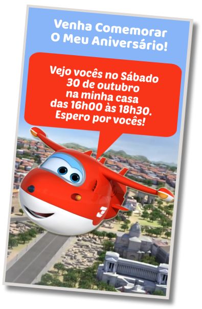 Faça um Convite Virtual Festa Surpresa Super Wings